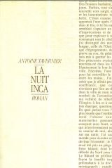 La nuit inca : roman 9782909240015