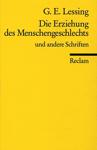 Die Erziehung DES Menschengeschlechts 9783150089682