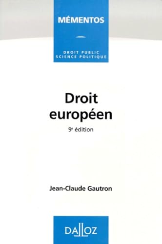 Droit européen, 9e édition 9782247033539