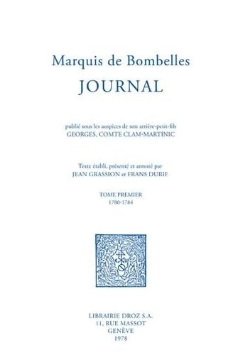 Journal: Tome 1, 1780-1784 9782600014168