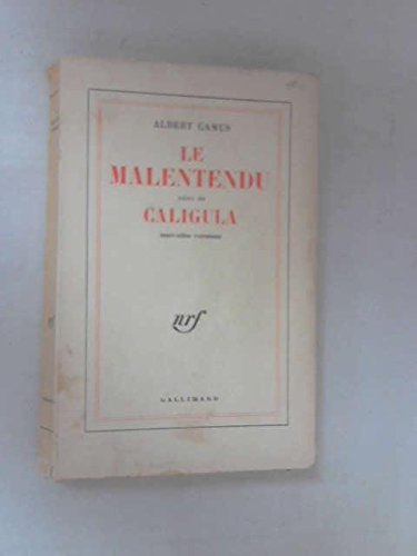 Le malentendu suivi de caligula, nouvelles versions