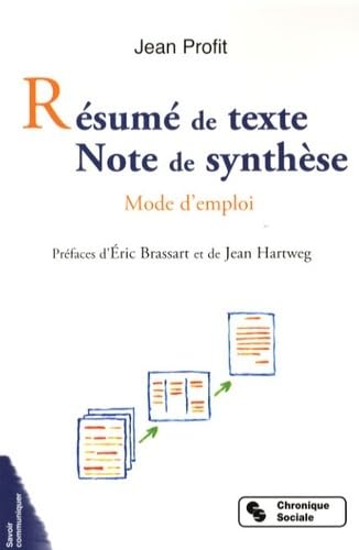 RESUME DE TEXTE NOTE DE SYNTHESE 9782850087073