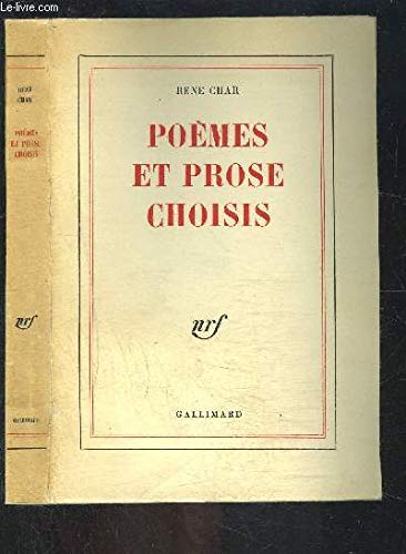 POEMES ET PROSE CHOISIS 9782070224333