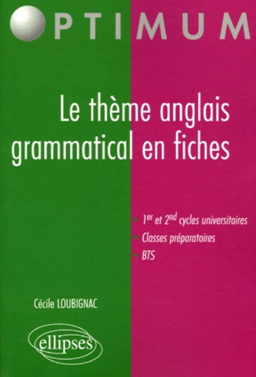 Le thème anglais grammatical en fiches 9782729823146