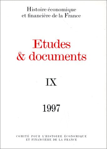 Etudes & documents, tome IX 9782110898241
