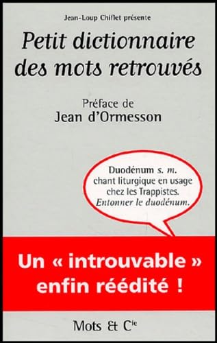 PETIT DICTIONNAIRE DES MOTS RETROUVES 9782913588639