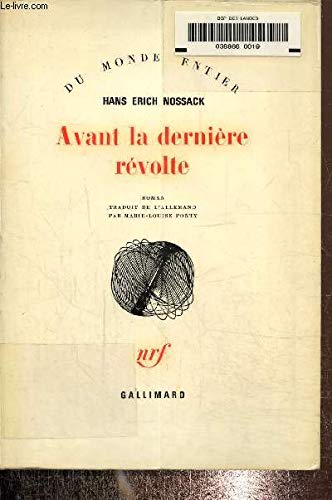 Avant la derniere revolte 9782070171880