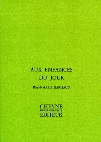 Aux enfances du jour 9782841160242