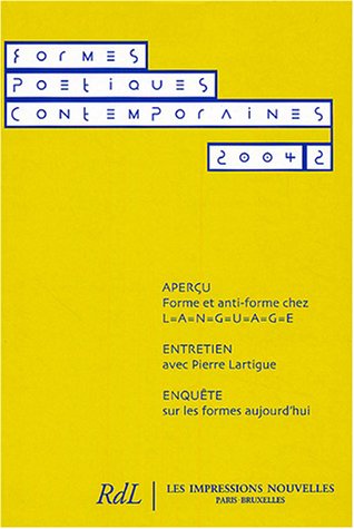 Formes Poétiques Contemporaines, N° 2/2004 : 9782906131798