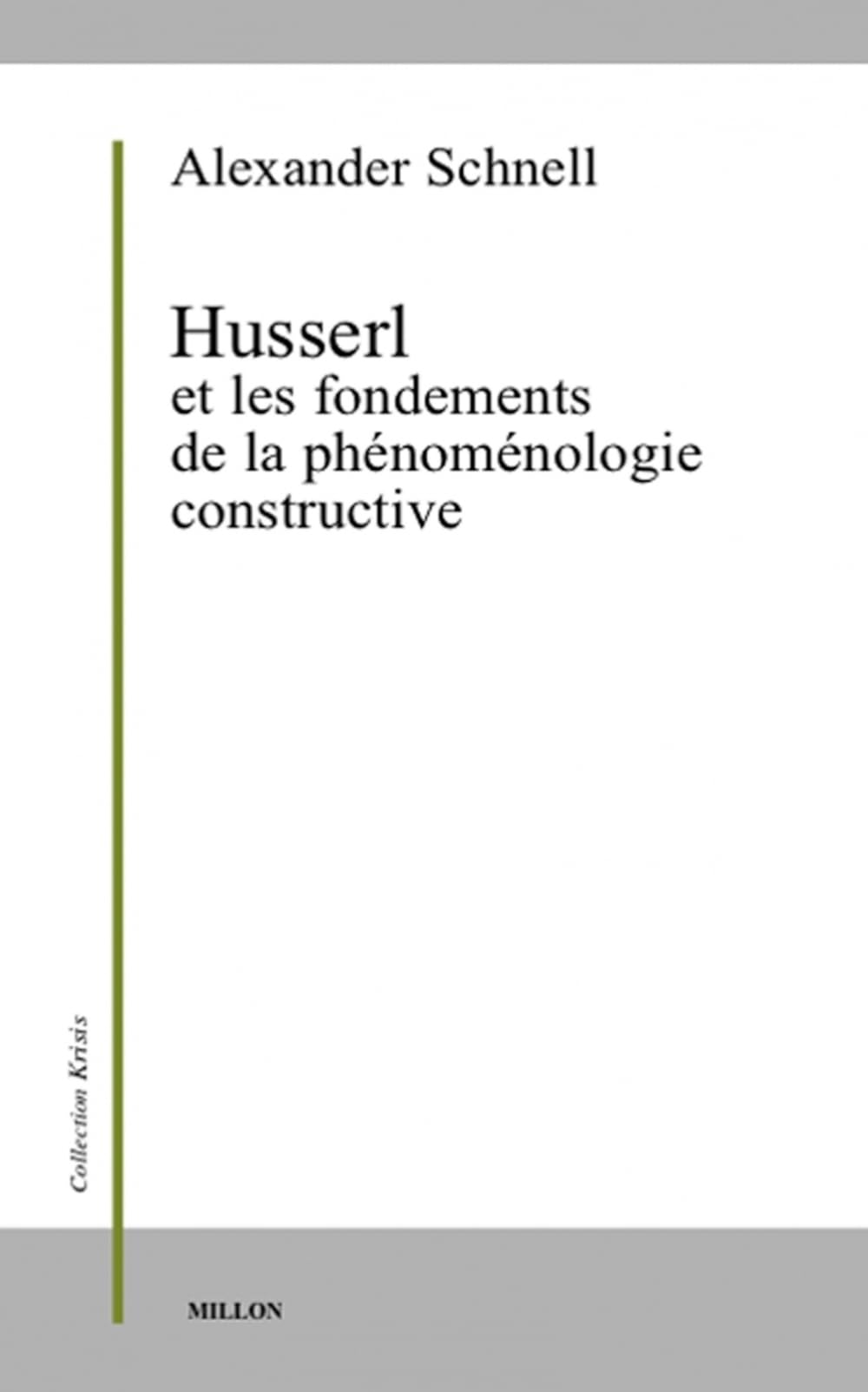 Husserl et les fondements de la phénoménologie constructive 9782841372065