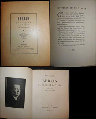 Jules Laforgue. Berlin, la cour et la ville. Introduction de G. Jean-Aubry