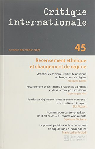 Critique Internationale 45 Octobre Decembre 2009 9782724631593