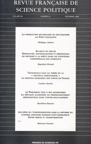 Revue française de science politique, Volume 56 N° 6, Octo : 9782724630459