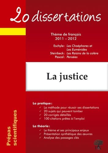 20 dissertations avec analyses et commentaires sur le thème de La justice 9782351410752