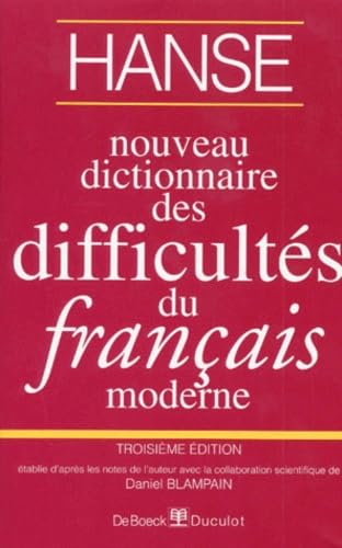 Nouveau Dictionnaire des difficultés du français moderne 9782801110898