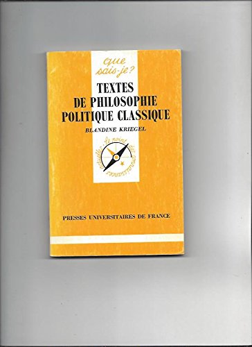 Textes de philosophie politique classique 9782130457077