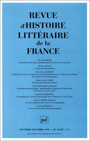 Revue d'histoire littéraire de la France, n° 6 : Chateaubriand 9782130492382