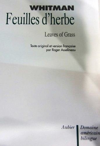 Feuilles d'herbe 9782700712926