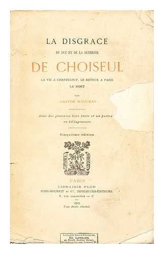 La Disgrace Du Duc Et De La Duchesse De Choiseul