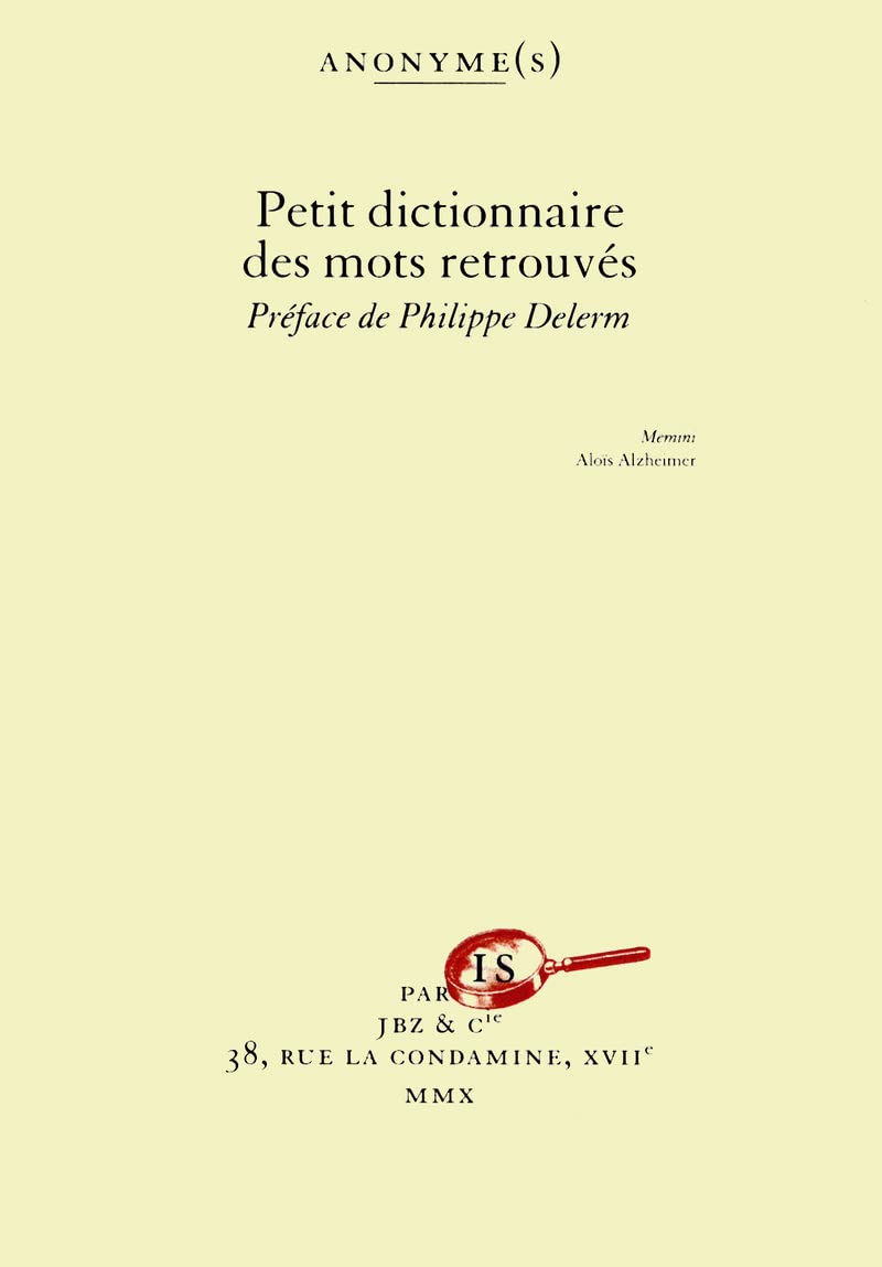 PETIT DICTIONNAIRE DES MOTS RETROUVES 9782755606614