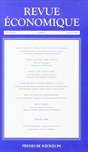 REVUE ECONOMIQUE 59 T4 9782724631074