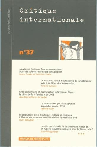 Critique internationale, N° 37 : 9782724630954