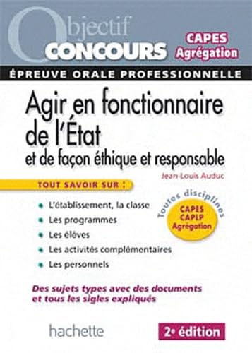 Agir en fonctionnaire de l'Etat et de façon éthique et responsable 9782011712752