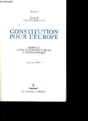 Traite instituant une convention pour l'europe . 9789278401726