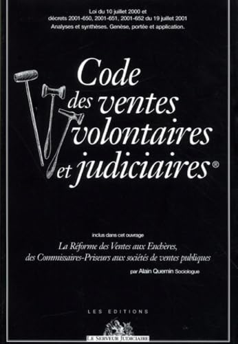 Code Des Ventes Volontaires Et Judiciaires 9782907129282
