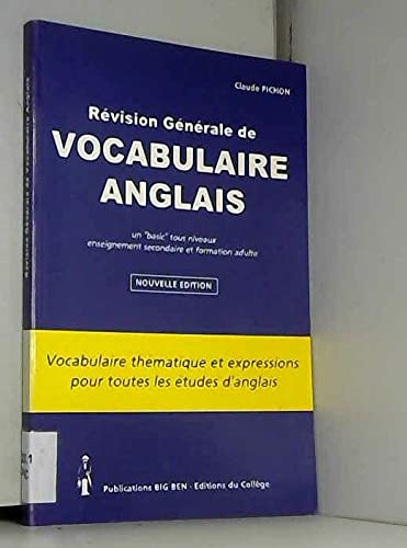Revision Generale De Vocabulaire Anglais 9782905104311