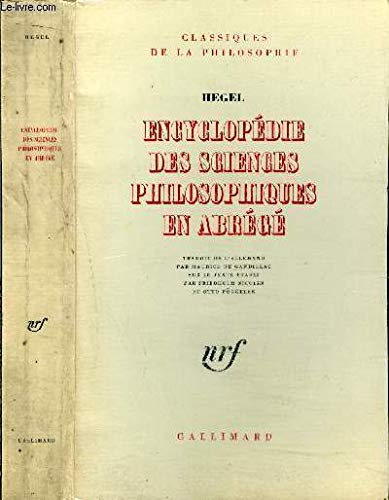 Encyclopédie des sciences philosophiques en abrégé 9782070270712