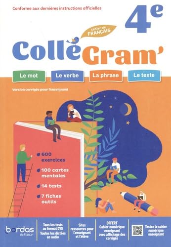Cahier de français 4e ColléGram': Version corrigée pour l'enseignant 9782047407585