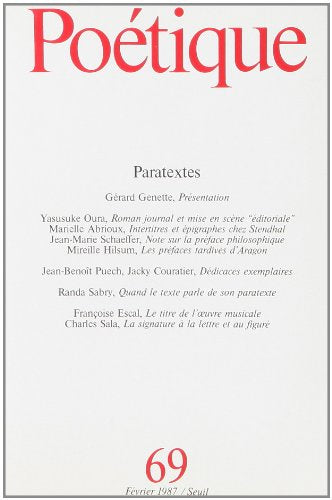 Poétique, numéro 69 9782020095327