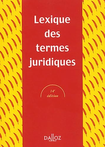Lexique des termes juridiques 9782247050130