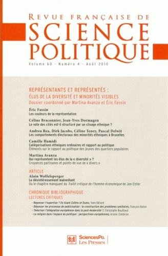 REVUE FRANCAISE DE SCIENCES POLITIQUES 60 T4 9782724631852