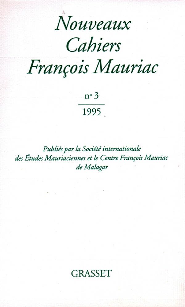 Nouveaux cahiers François Mauriac, numéro 03 9782246515418