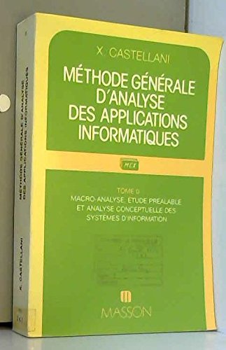 Methodes Générales d'Analyse des Applications Informatiques 9782225811975
