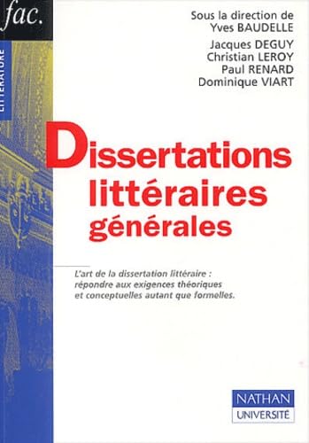 Dissertations Litteraires Generales 9782091912912