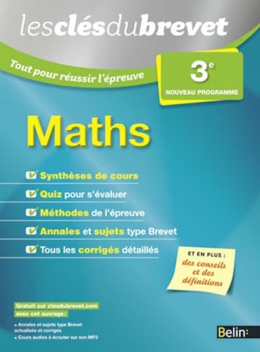 cles du brevet reussir examen maths 3e-2015 9782701194783