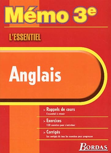 MEMO ESSENTIEL ANGLAIS 3E (Ancienne Edition) 9782047302620