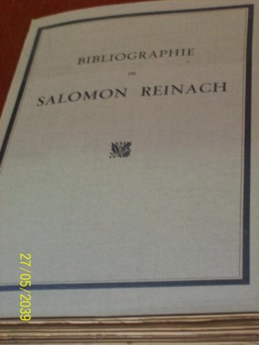 Bibliographie de Salomon Reinach.