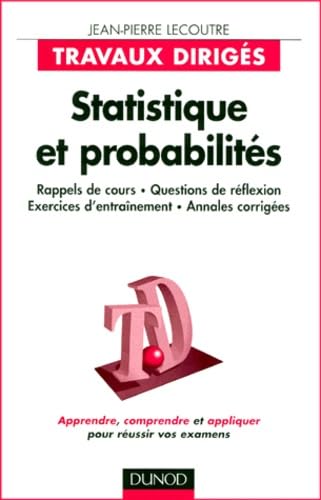 Statistique et probabilité : travaux dirigés 9782100039982
