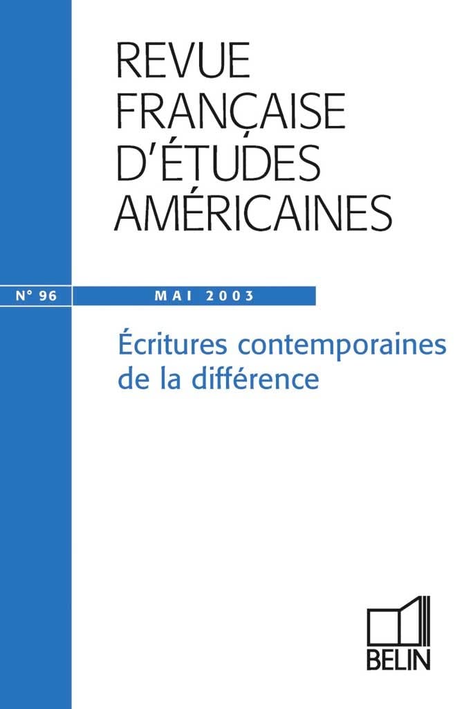 RFEA N°96 (2003-2): Écritures contemporaines de la différences 9782701134505