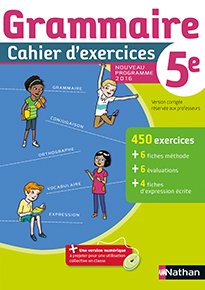 grammaire cahier d'exercices 5e 2016 3133091120412