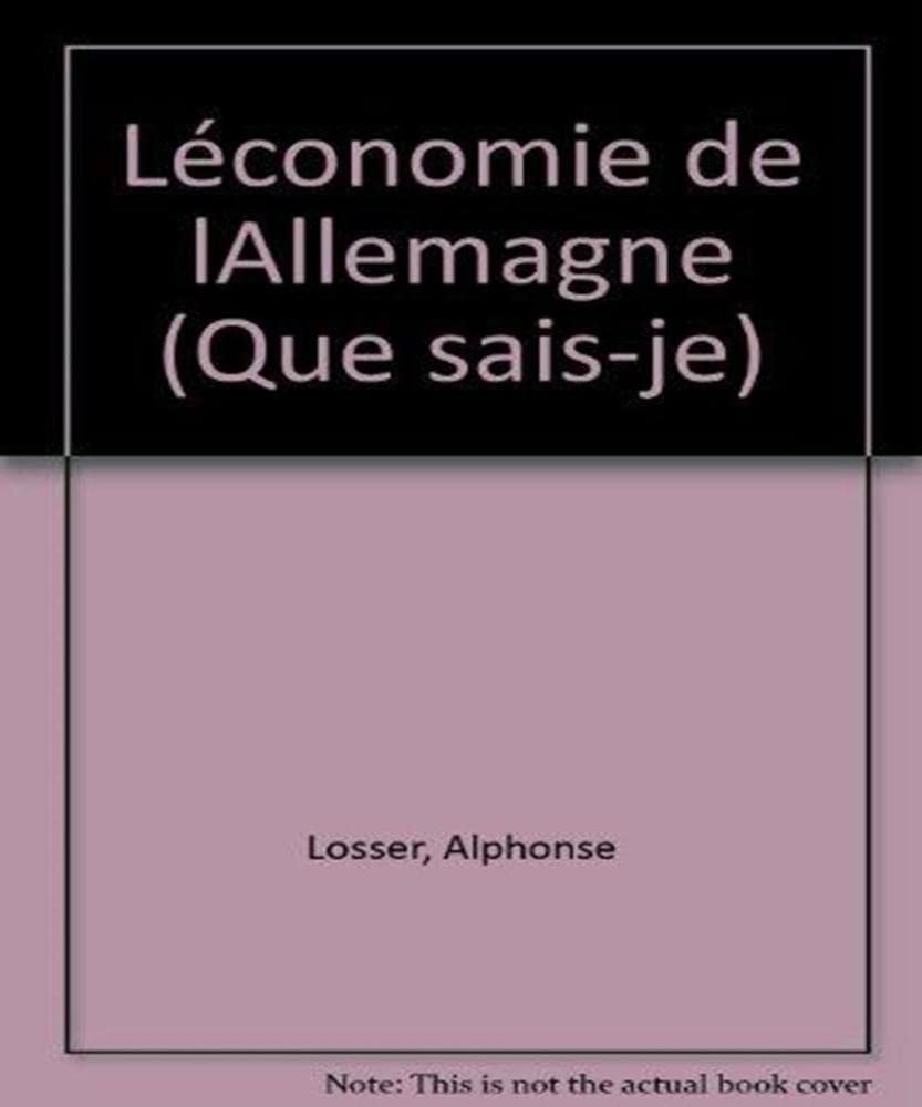 L'économie de l'Allemagne 9782130443223