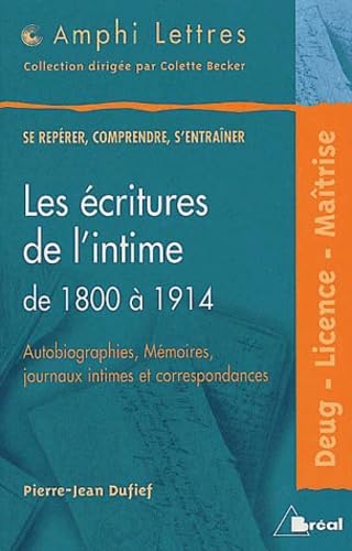 Ecritures de l'intime 9782842917869