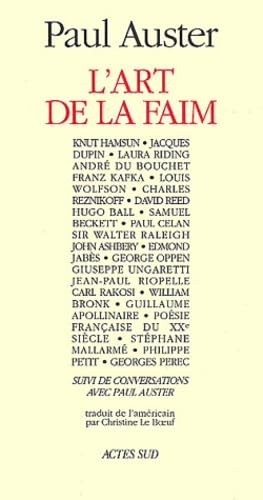 L'Art de la faim 9782868697868