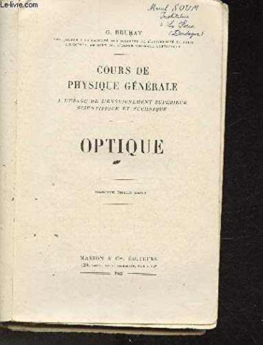 COURS DE PHYSIQUE GENERALE : OPTIQUE