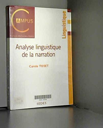 Analyse Linguistique De La Narration 9782718193052
