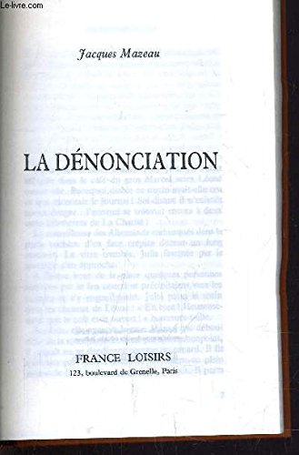 La Dénonciation 9782724231212